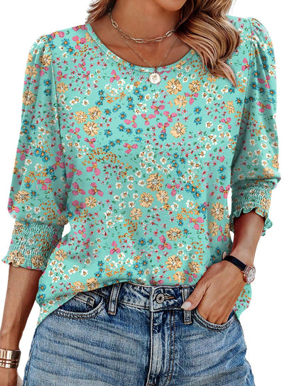 Blusa Suelta Casual con Estampado y Cuello Redondo para Mujer - Image 23