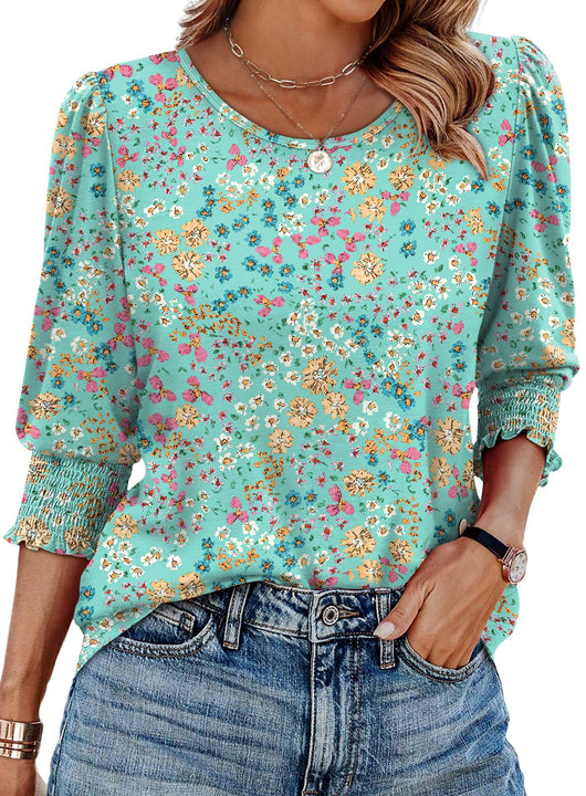 Blusa Suelta Casual con Estampado y Cuello Redondo para Mujer - Image 23