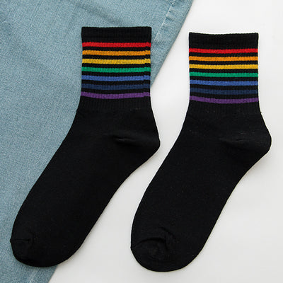 Calcetines Arcoíris de Algodón para Mujer - Tubo Alto - Image 2