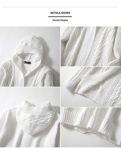 Cardigan Tejido Trenzado para Hombre - Estilo Europeo y Americano - Image 15