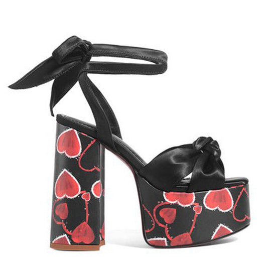 Sandalias Colorblock Talla Grande con Tacón Chunky y Moño Amor - Image 7