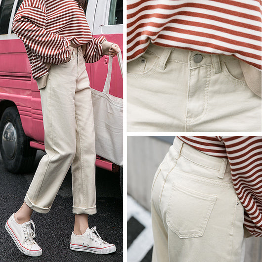 Jeans Sueltos de Cintura Alta Versátiles para Mujer - Image 6