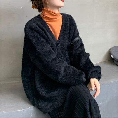 Abrigo Sweater de Piel de Visón Artificial Estilo Coreano para Mujer - Image 17