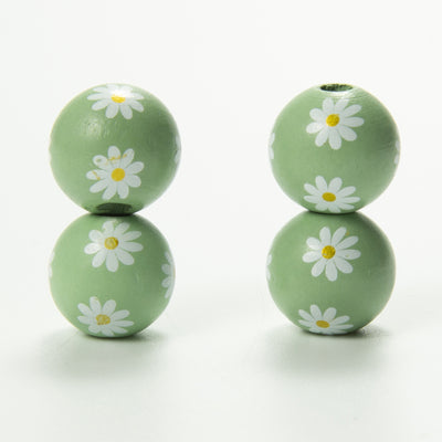 Pulsera Artesanal de Cuentas de Madera Margaritas Coloridas con Cuerda de Cáñamo - Image 10