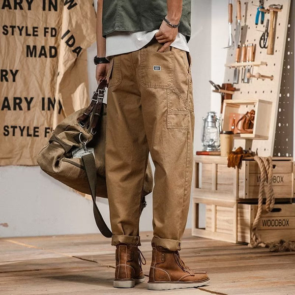 Pantalones Casuales Retro Americanos Talla Grande Rectos y Holgados