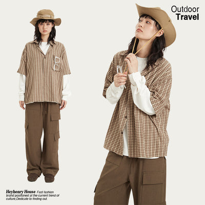 Camisa Retro Japonesa a Rayas - Estilo Preppy Holgado de Manga Corta - Image 2