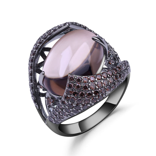 Anillo de Plata Esterlina S925 Retro Lujo con Gemas Naturales Incrustadas - Image 4