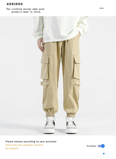 Pantalones Cargo Holgados con Bolsillos y Puños Ajustables - Image 21