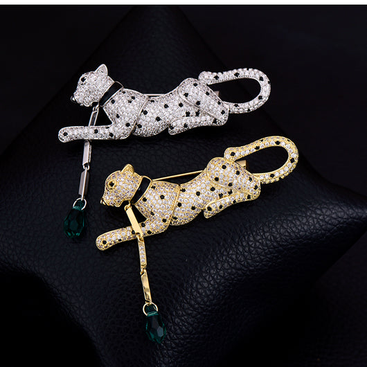 Broche de Leopardo en Cristal Atmosférico de Lujo - Image 11