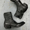 Botas Vaqueras Patchwork Retro con Costura Oscura y Punta Cuadrada