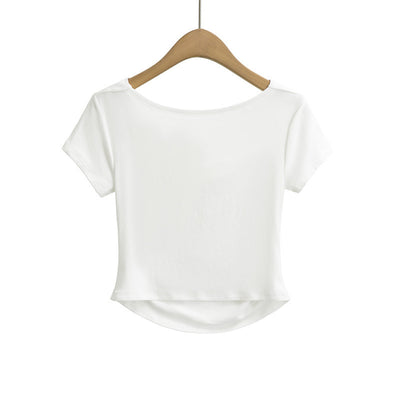 Blusa Tejida de Cuello Solapa Estilo Europeo Manga Corta - Image 16