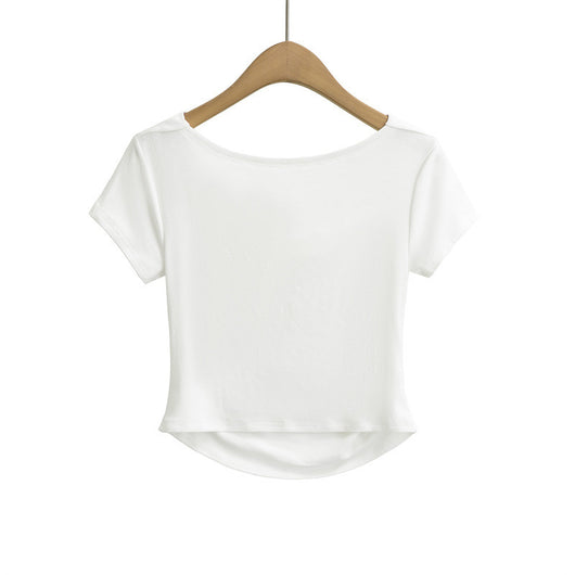 Blusa Tejida de Cuello Solapa Estilo Europeo Manga Corta - Image 16