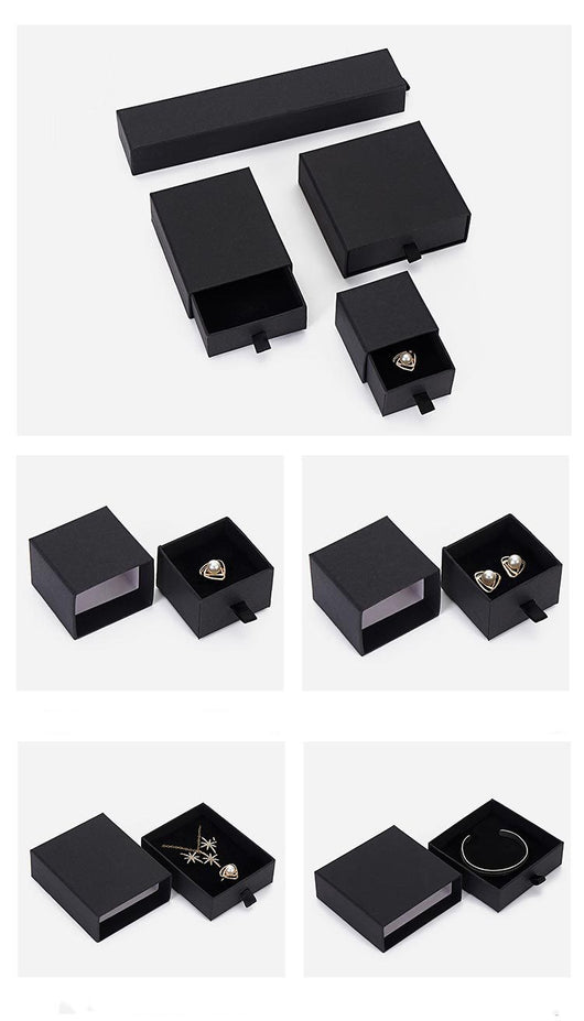 Caja Joyero de Lujo Negro con Cajón Deslizable Tamaño Pequeño - Image 6