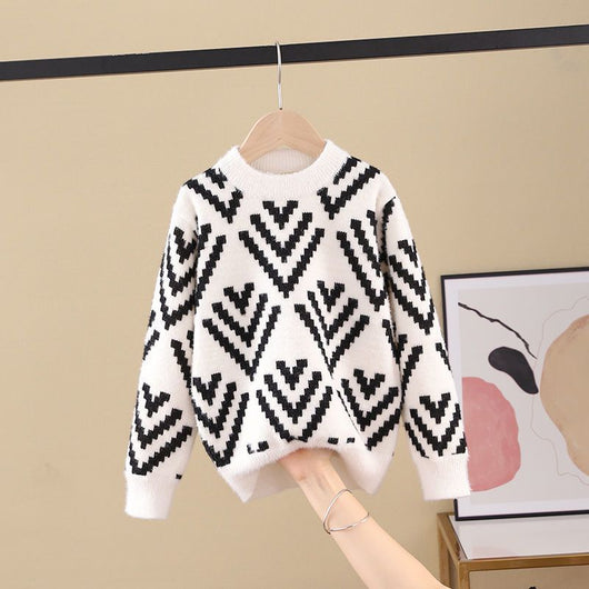 Suéter Pullover de Lana de Visón para Niños Grandes - Image 3