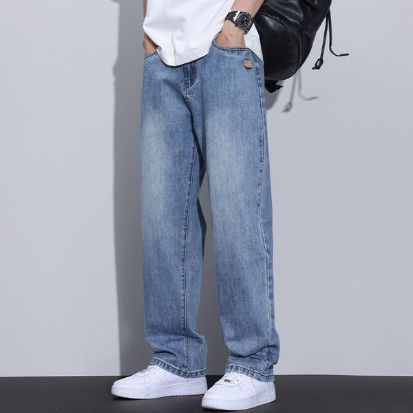Pantalones Rectos Estilo Retro Americano con Forro Polar para Hombre