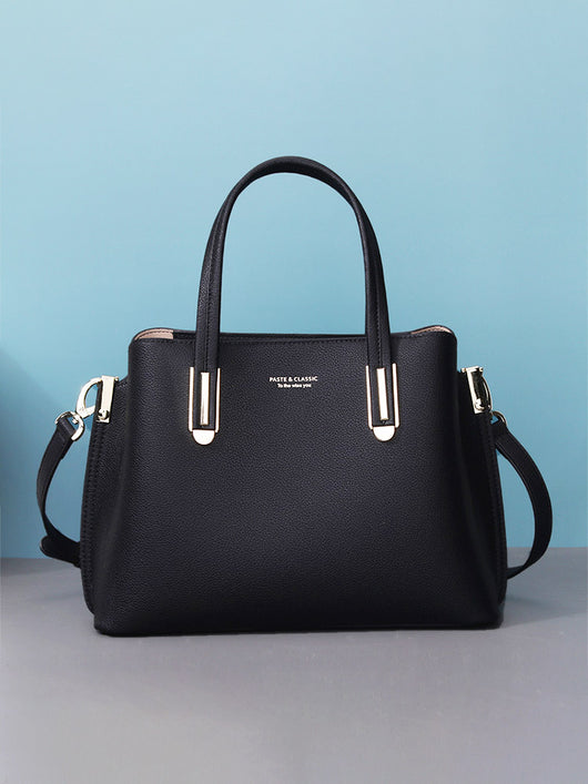 Bolso Mensajero de Cuero Negro para Mujer - Gran Capacidad - Image 15