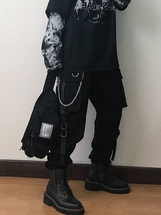 Pantalón Cargo Harem Casual de Color Sólido - Image 8