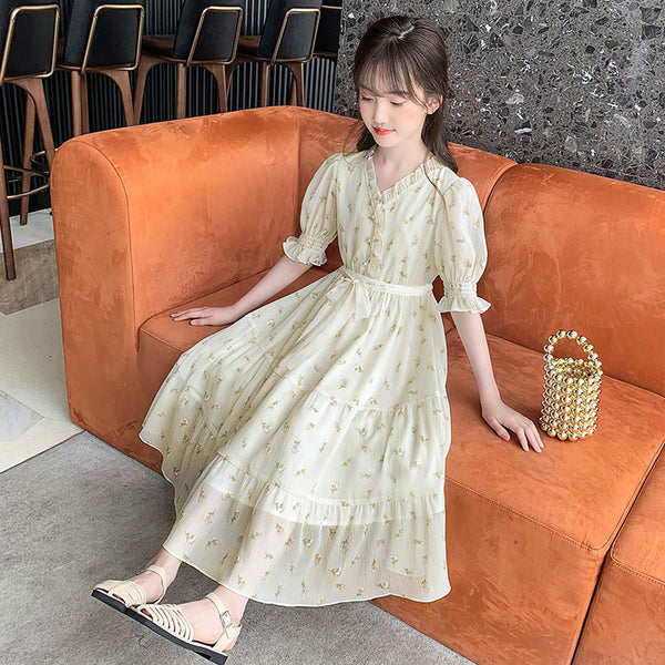 Vestido Infantil de Gasa Larga para Playa