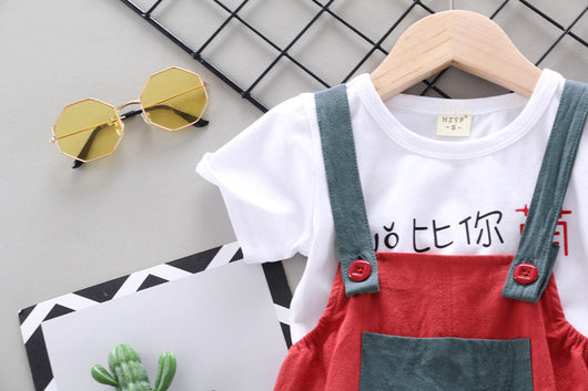 Conjunto Infantil Dos Piezas con Babero - Playera Cuello Redondo Manga Corta - Image 31