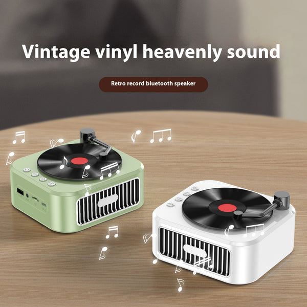 Tocadiscos Retro Bluetooth con Altavoz Portátil - Reproductor de Vinilo Vintage