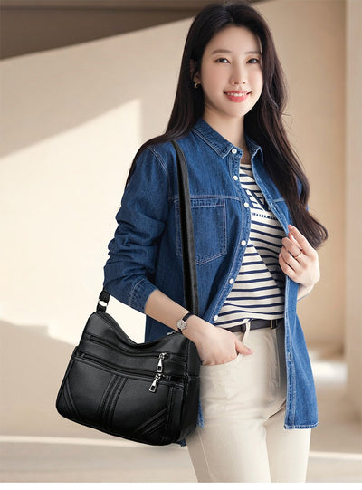 Bolso Crossbody de Cuero Suave Texturizado para Mujer - Image 9
