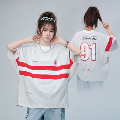 Camiseta de Rayas Americanas Unisex Manga Corta - Image 8