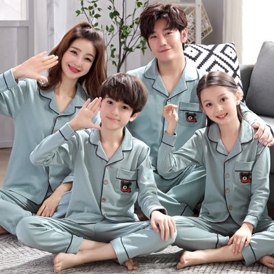 Pijamas Familiares de Algodón - Manga Larga Primavera Otoño - Image 14