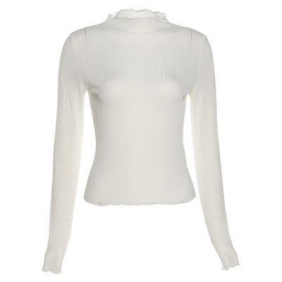 Playera Manga Larga Slim Fit Cuello Redondo con Detalles en Madera - Image 10