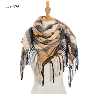 Pañuelo Cuadrado Rayado con Flecos para Mujer y Hombre - Image 23