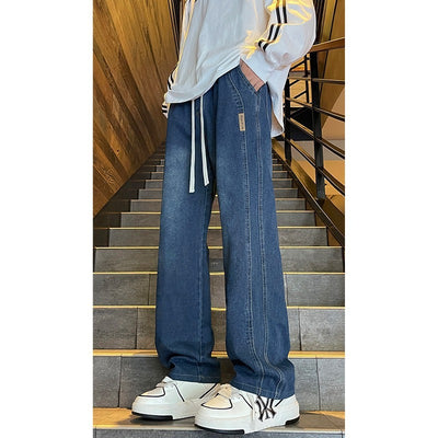 Pantalones Casuales Hombre Cintura Elástica Estilo Retro Americano - Image 7