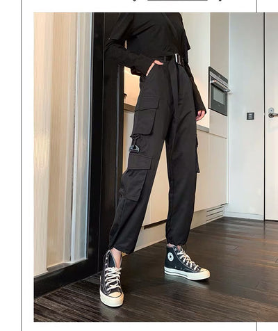 Pantalones Casuales Rectos de Cintura Alta con Cordón en Poliéster para Mujer - Image 16