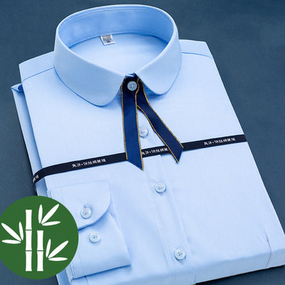 Camisa Blanca de Fibra de Bambú sin Planchado - Image 5