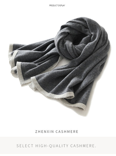 Bufanda Cashmere Tejida con Diseño Geométrico Bloques de Color - Estilo Occidental - Image 34