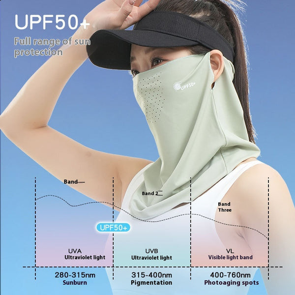 Máscara Protectora UV para Mujeres con Cobertura de Cuello y Orejas
