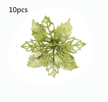 Flores Navideñas Artificiales con Brillo - Adornos para Árbol de Navidad y Decoración del Hogar - Image 40