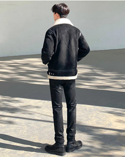 Chaqueta Casual de Lana de Cordero con Cierre para Hombre - Image 12