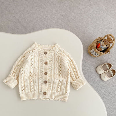 Abrigo Tejido Trenzado Otoño para Niños y Niñas - Image 4