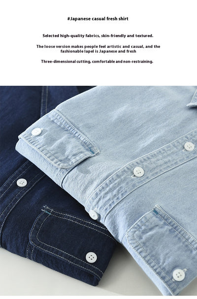 Blusa Denim Artística de Manga Larga Suelta y Casual - Image 17