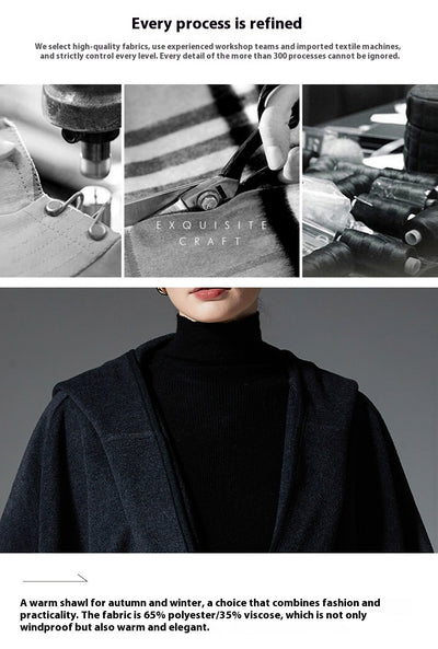 Capa Poncho Reversible de Lana Doble Faz - Image 9