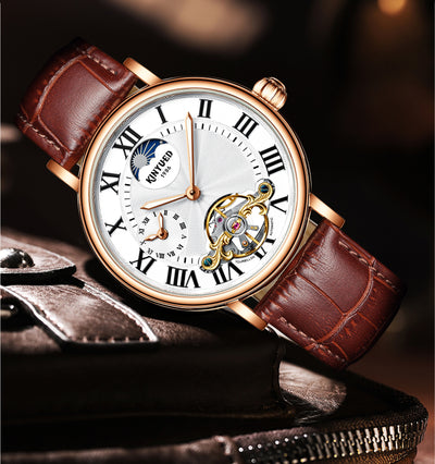 Reloj Automático Tourbillon Hueco con Esfera Luminosa para Hombre - Image 9