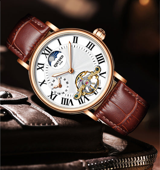 Reloj Automático Tourbillon Hueco con Esfera Luminosa para Hombre - Image 9