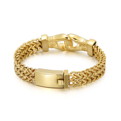 Pulsera Cadena Mesh Dorada Hip Hop Acero Inoxidable para Hombre - Image 6