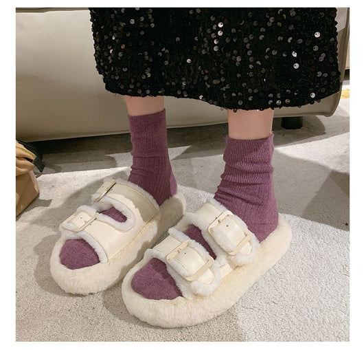 Pantuflas Cálidas con Forro Polar y Hebilla Ajustable para Mujer - Image 8
