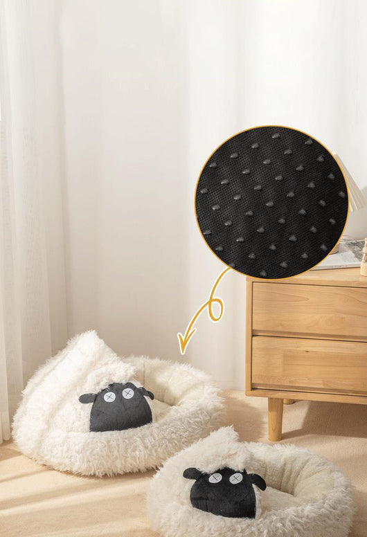 Cama Cueva para Gatos en Forma de Oveja - Cálida y Cerrada para Invierno - Image 11