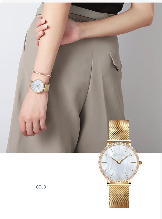 Reloj de Cuarzo para Mujer con Caja de Acero Inoxidable y Esfera de Diamantes - Image 13