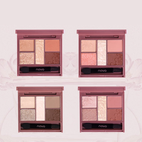 Paleta de Sombras de Ojos Cinco Colores con Textura Grabada