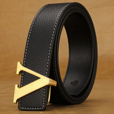 Cinturón de Cuero para Hombre con Hebilla de Letras - Image 16
