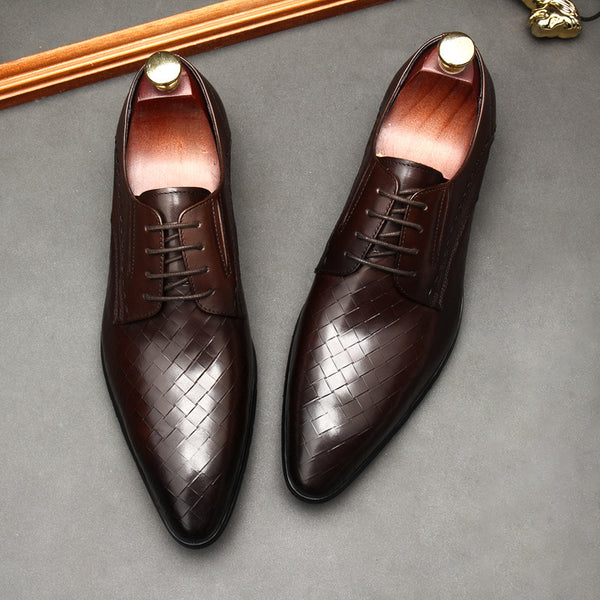 Zapatos de Cuero para Hombre con Patrón de Piedra Grabada