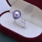 Anillo de Perla de Agua Dulce Blanca 12-13mm Plata 925 Estilo Cubo de Azúcar Ajustable