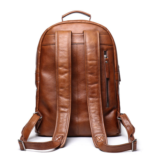 Mochila de Cuero Curtido al Vegetal - Estilo Retro Europeo de Gran Capacidad - Image 2